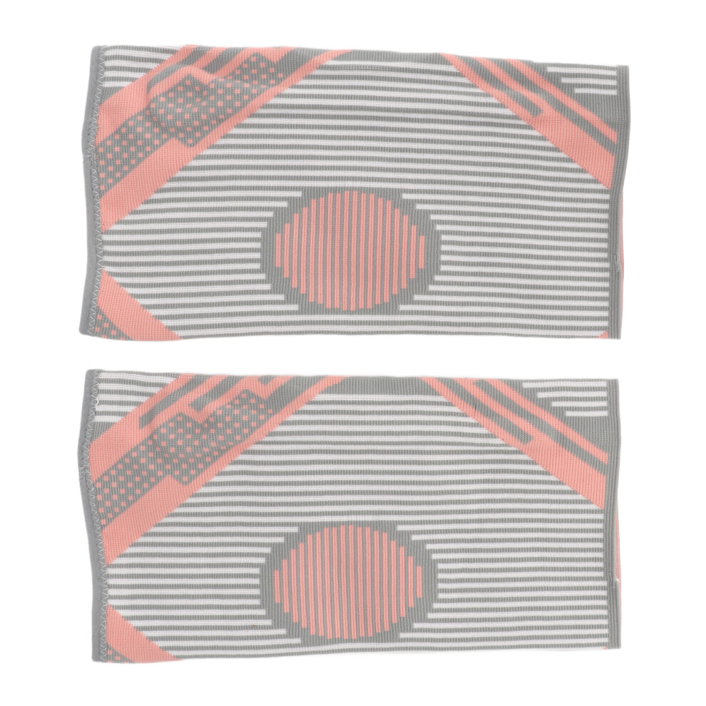 Pink/Gray Nylon Knitted Silicone Spring Knee Brace For Running M