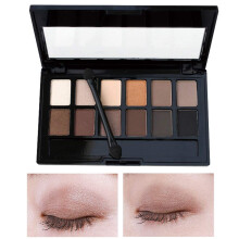 12 Color Matte Eyeshadow Palette Warm Nude Pigment Long Lasting Waterproof with Mirror