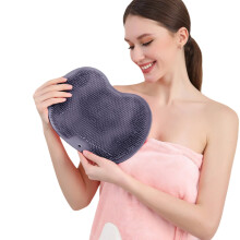2 Pack Silicone Back Scrubber and Body Brush with Suction Cups, Wall Mounted Exfoliating Bath Pad for Men and Women, Grey