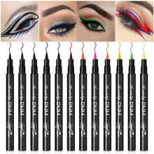 Waterproof Liquid Eyeliner Set 12 Colors – Long Lasting Smudgeproof Matte Colorful Eyeliner Pens