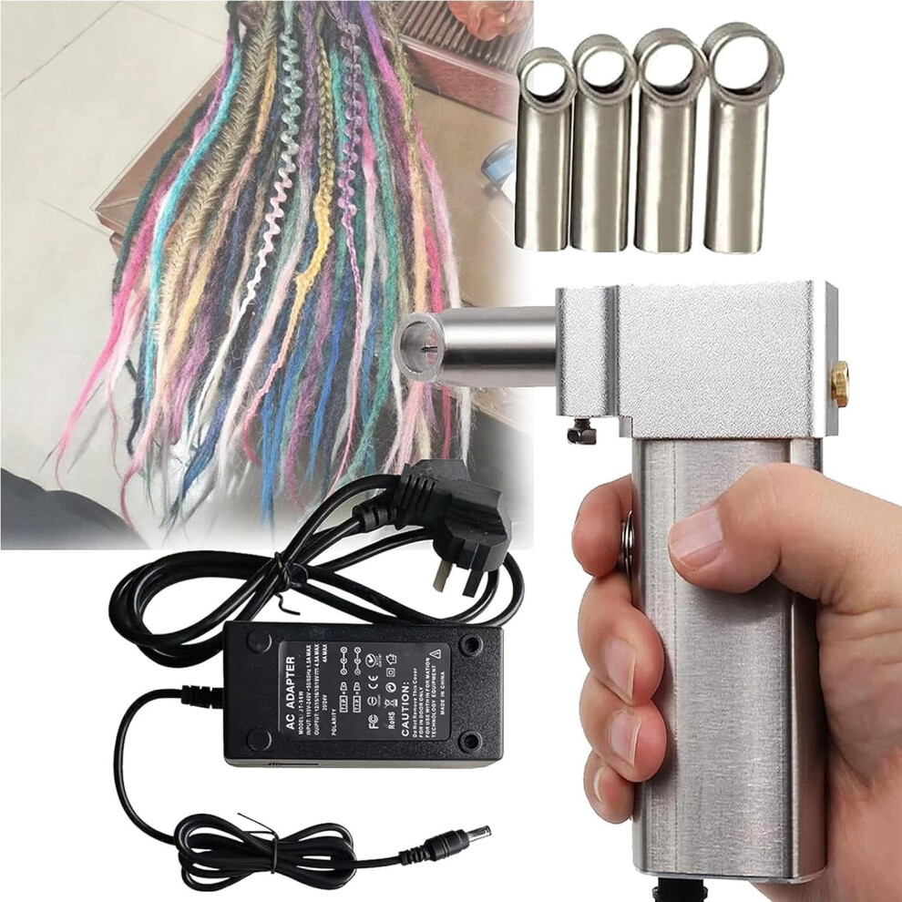 Unisex Silver Dreadlocks Machine With 20 Crochet Needles, Automatic Hair Braiding Tool For 14Mm Locs Styling
