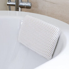 Non Slip Bath Pillow with 8 Suction Cups Waterproof Ergonomic Neck Support Cushion for Home Spa Bathtub – Ivory