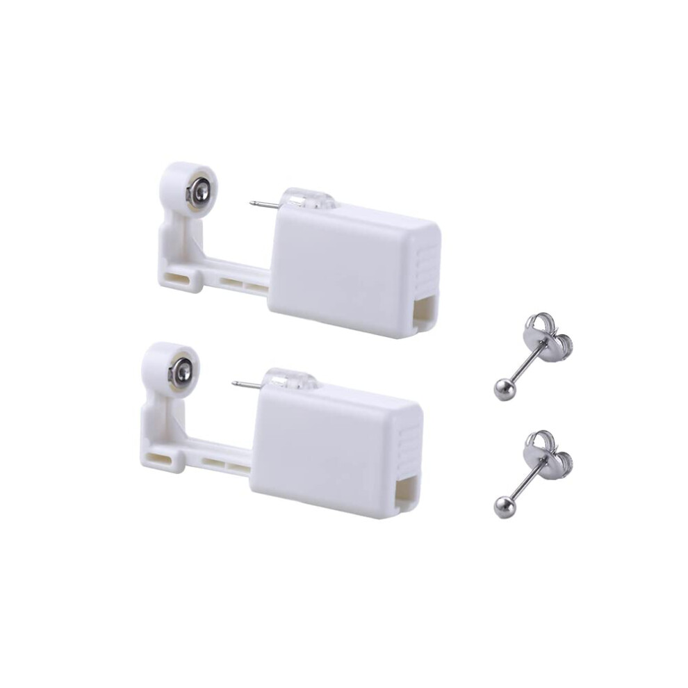2pcs Ear Piercing Kit with Stainless Studs, Disposable Safe Self Ear Piercing Gun for Home Use