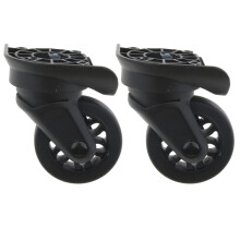 1 Pair Black Universal Suitcase Replacement Wheels, 360 Swivel Luggage Casters for Smooth Travel