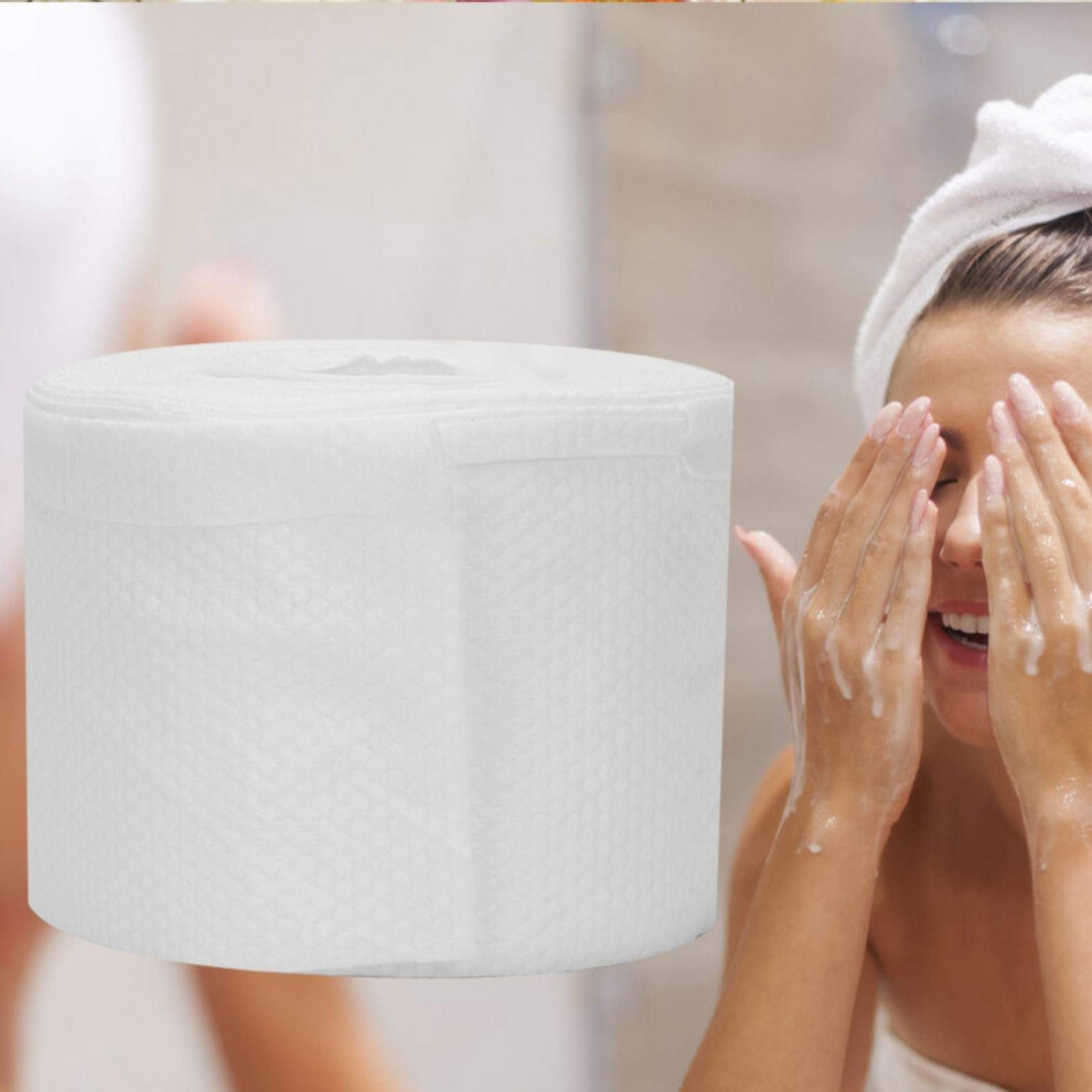 White Disposable Face Towels Roll 100Pcs Soft Cotton Facial Cleansing Towels For Travel And Makeup Removal