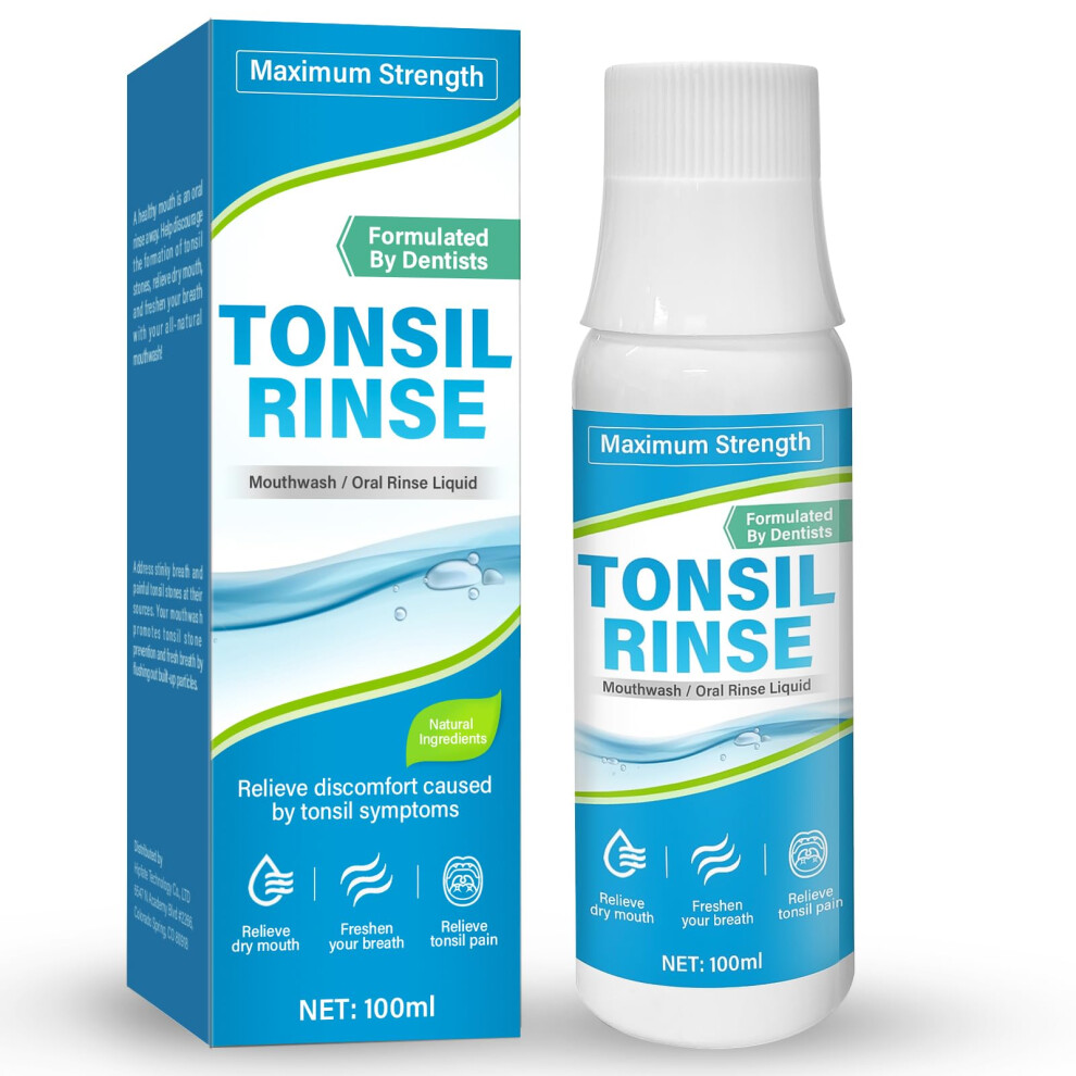 Tonsil Stone Remover Mouthwash for Bad Breath Relief, Fresh Breath and Tonsil Care Rinse