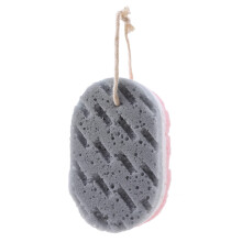 Exfoliating Bath Sponge Body Scrubber with Rich Foamy Lather and Quick Drying Loop, OffWhite Pink