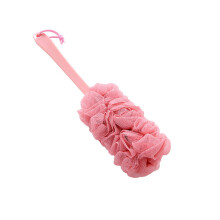 Long Handle Body Brush for Shower with Soft Bristles, Gentle Exfoliation and Easy Back Cleaning Pink