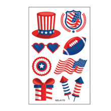 American Flag Temporary Tattoos Waterproof Patriotic Body Art Stickers Pack of 10 for Independence Day