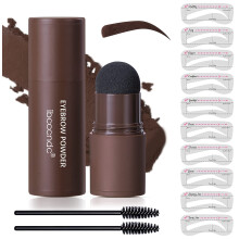 Eyebrow Stamp Kit with Stencils for Fast Symmetrical Brows, Multiple Shades, 10 Shapes, Dark Brown