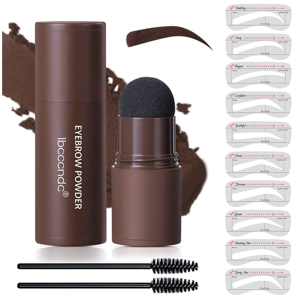 Dark/Brown Eyebrow Stamp Kit With Stencils For Fast Symmetrical Brows, Multiple Shades, 10 Shapes,