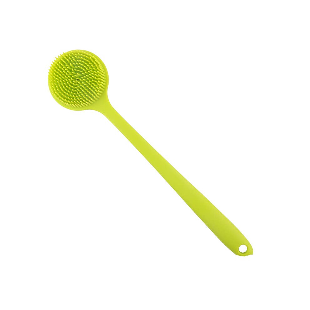 Green Double Sided Silicone Bath Brush For Shower Back Scrubber Dualsided Cleaning And Gentle Exfoliation