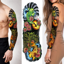 2 Sheets Full Arm Temporary Tattoo Sleeves, Waterproof Realistic Designs for Adults and Kids