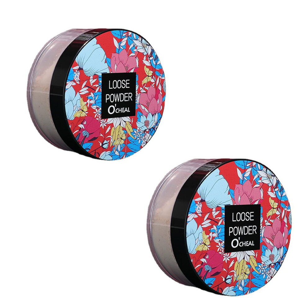 2 Pc Translucent Loose Setting Powder, Long Lasting Oil Control, Waterproof Pore Blurring Finish
