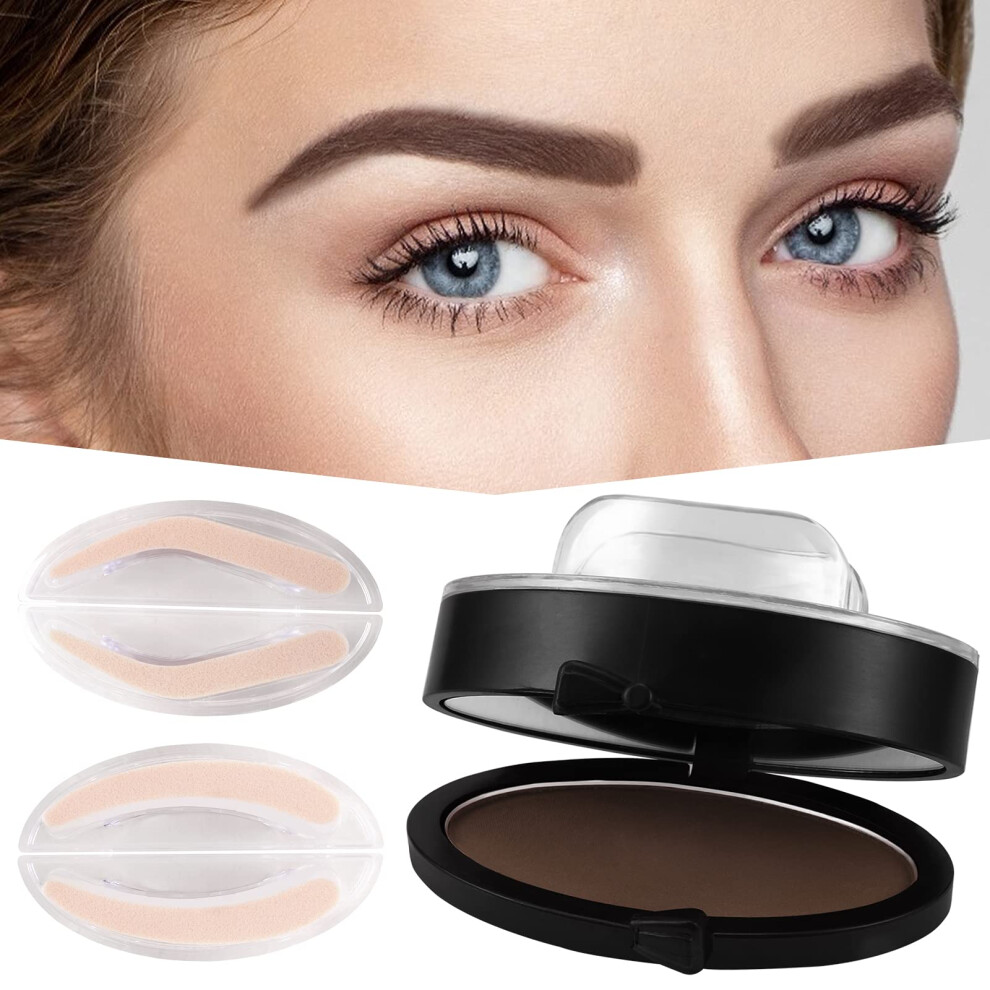 Eyebrow Stamp Kit for Beginners with Eyebrow Powder and Two Brow Shape Options