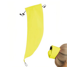 Waterproof Shower Cap for Long Hair with Adjustable Ponytail Design, Reusable Hair Washing Cap, Yellow