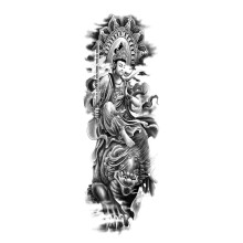 Waterproof Long Lasting Full Sleeve Temporary Tattoos for Men and Women with Realistic Buddha Designs
