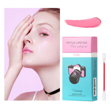 20Pcs Long Lasting Waterproof Lip Tattoo Kit Matte Liquid Lipstick with Cotton Swabs Pink