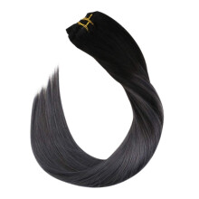 Silky Straight Clip in Human Hair Extensions 22 Inch Balayage Remy 7PCS Set for Natural Volume Boost