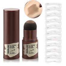 Eyebrow Stamp Kit with 10 Reusable Stencils, Waterproof LongLasting Brow and Hairline Powder Dark Grey