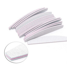 5pcs Grey Double Sided Nail Buffer Set with Foam Core Comfort Grip for Professional Manicure
