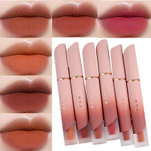 6PCS Velvet Matte Lipstick Set, LongLasting Waterproof NonTransfer Lip Gloss with Vitamin E
