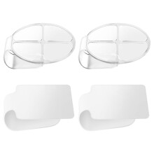 4 Pieces Makeup Mixing Palette Set, Transparent Easy Grip Hand Design, Reusable Foundation Cosmetic Palette