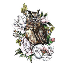 7 Sheets Waterproof Owl Temporary Tattoos, Colorful Fake Tattoo Stickers for Kids and Adults