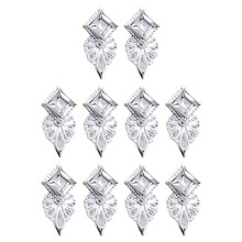 Nail Art Decorations Set 10Pcs 3D Metal Nail Jewelry with Faux Crystals Bright Shiny Colors
