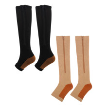 Bas de compression de sport avec fermeture éclair, taille S/M, nylon, Copper Skin/BK