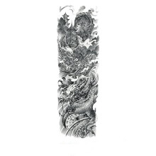 Waterproof Temporary Tattoo Sleeve for Arm Large Lion Wolf Rose Skull Design for Men and Women