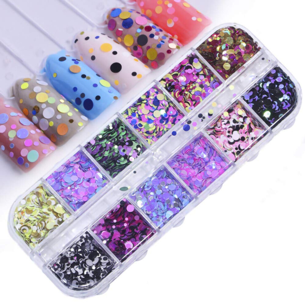 12 Color Holographic Butterfly Nail Art Glitter Sequins, 3D Shimmer Flakes for DIY Nail Decoration