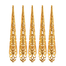 Fingertip Claw Rings Set Gold Silver Nail Armor with Royal Design for Cosplay and Performance