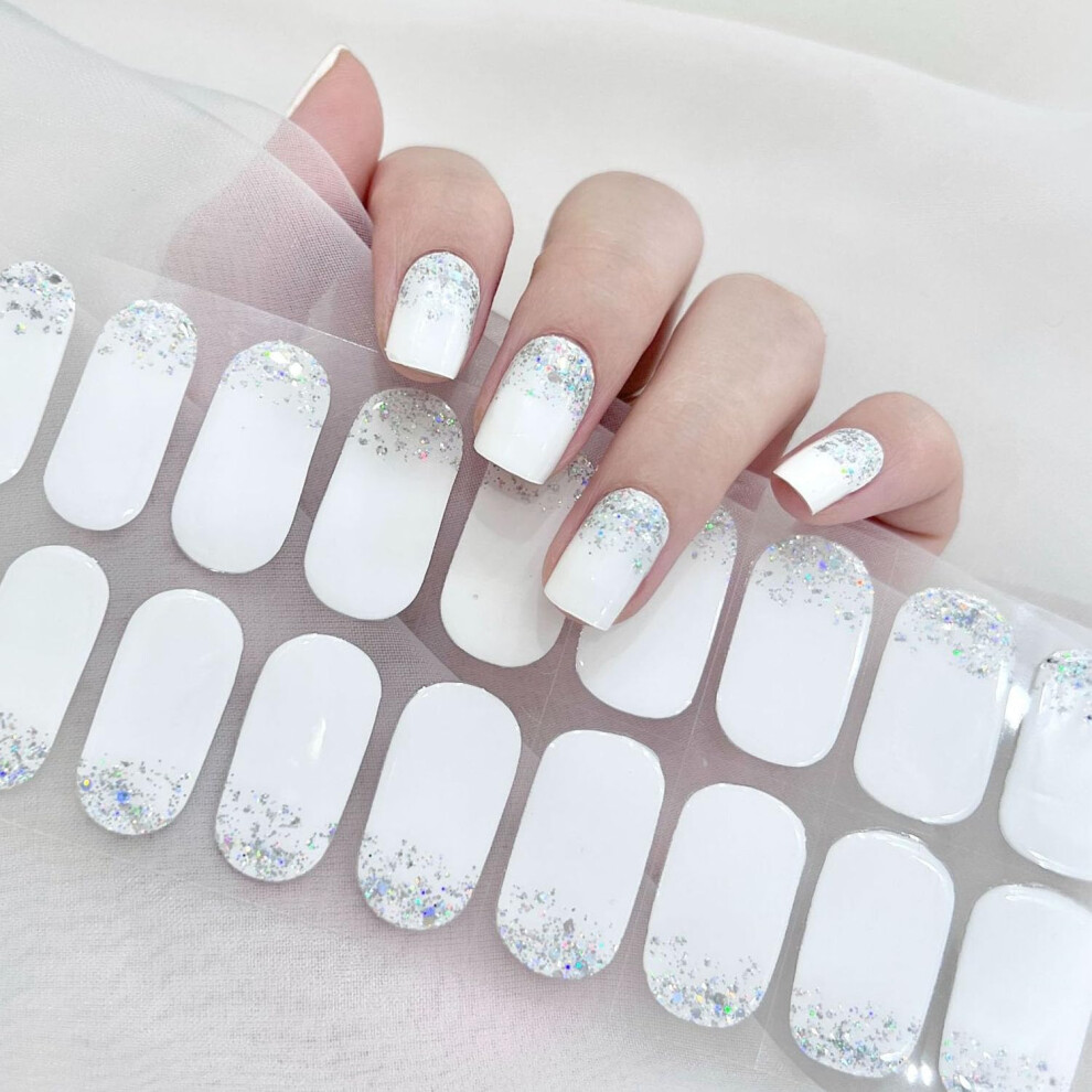 Gel Nail Stickers No UV Light Needed, Reusable Nail Wraps for SalonQuality Home Manicure