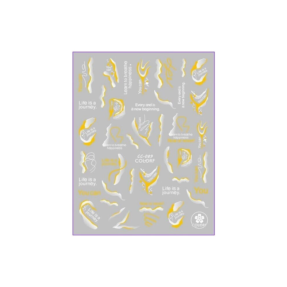 Marble Nail Art Stickers Transparent 3D Nail Decals Abstract White Black Design for Acrylic Nails