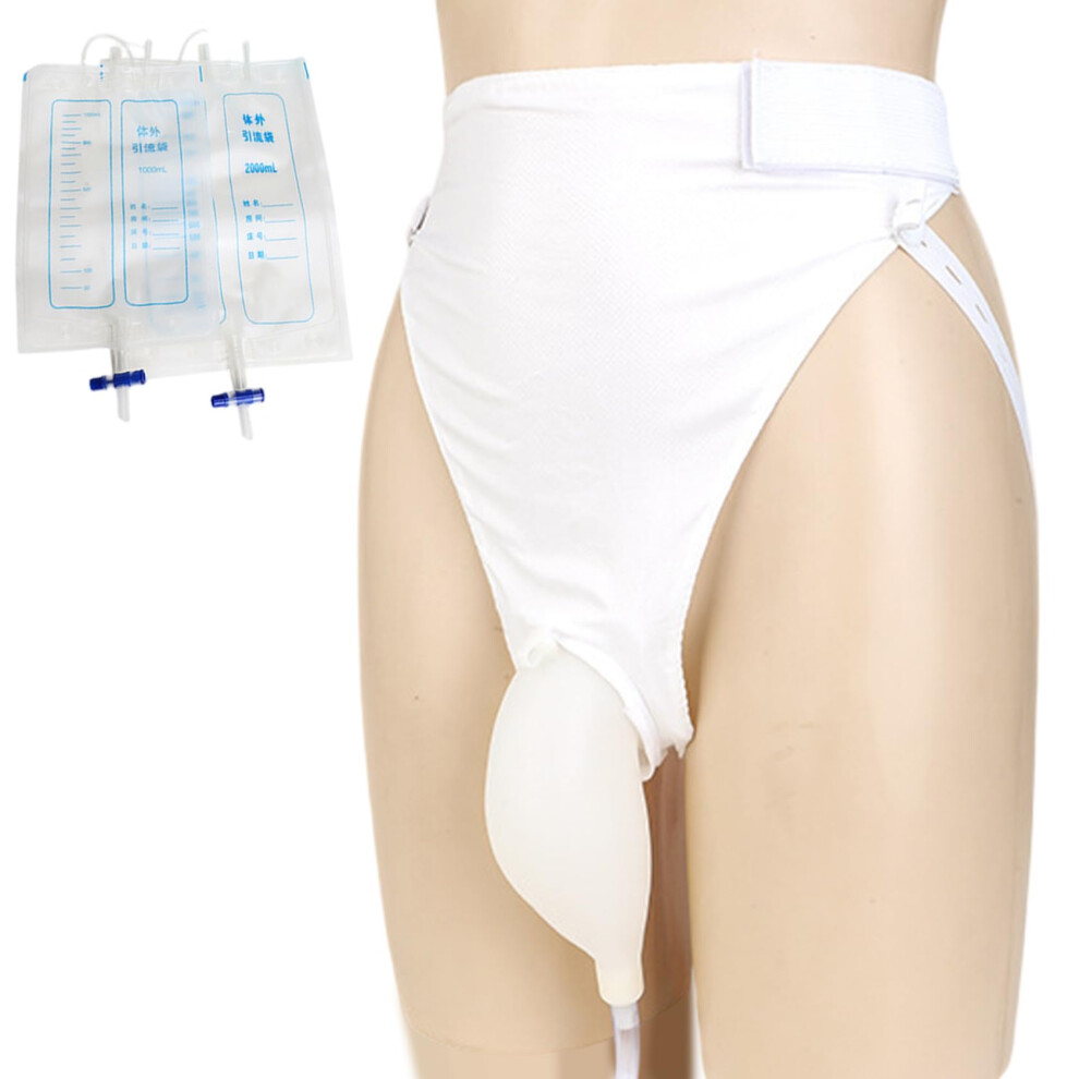 Male Urine Collector Leakproof Wearable Set with 1000ml and 2000ml Bags for Bedridden Men