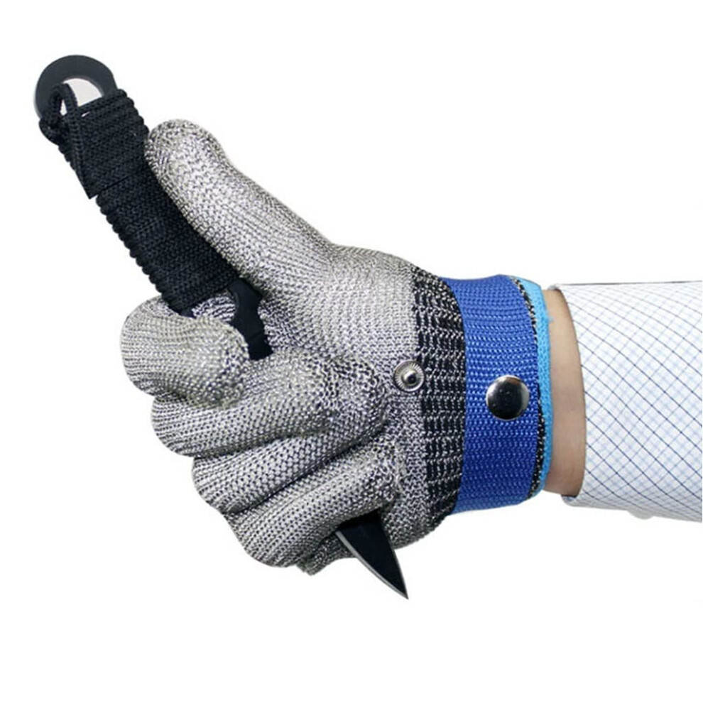 Cut Resistant Gloves Xl Stainless Steel Mesh Safety Work Glove With Adjustable Buckle And Food Safe Protection 9330225587866