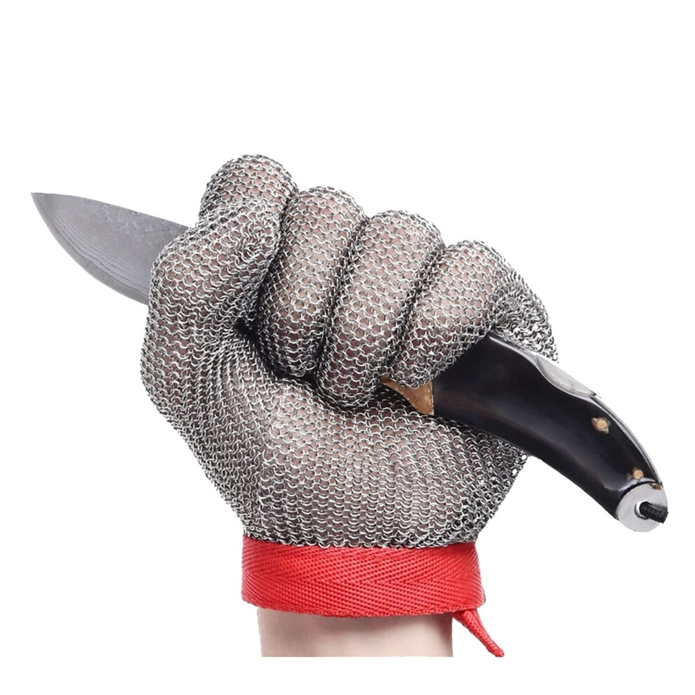 Level 9 Cut Resistant Gloves Stainless Steel Safety Gloves For Meat Cutting And Oyster Shucking, Food Grade Protective Large 6Pcs 9092120006575