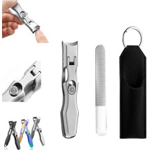 Ultra Sharp Stainless Steel Toenail Clippers for Thick Nails with Wide Jaw and Catcher
