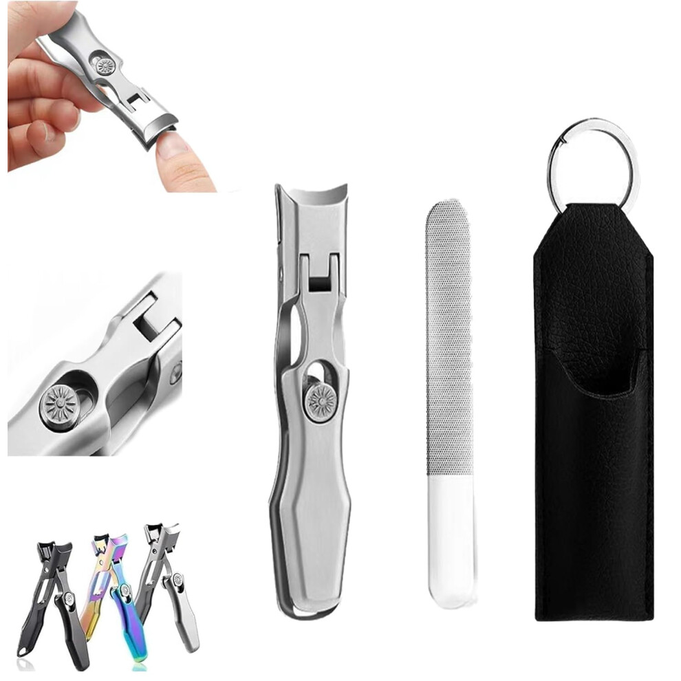 Ultra Sharp Stainless Steel Toenail Clippers for Thick Nails with Wide Jaw and Catcher