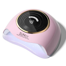 288W Professional UV LED Nail Lamp with 63 Beads, Fast Curing Gel Dryer for Salon and Home, Pink