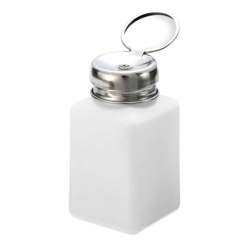 200ml Push Down Dispenser Bottle with Metal Cap for Nail Polish Remover and Makeup Liquid