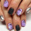 Halloween Press on Nails Purple Black Silver Ghost Spider Web Bat Design 24Pcs Reusable Set 1