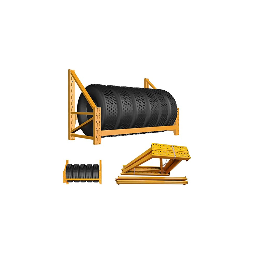 Wall Mount Tire Rack Heavy Duty Metal Holds 4 Tires Adjustable Garage Storage Shelf 300Kg Capacity 9169991598598