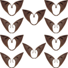 10 Pairs Brown Latex Elf Ears Halloween Costume Accessories Fairy Pixie Vampire 2 Sizes