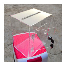 Large Clear Acrylic Piggy Bank for Cash and Coins, Durable Handmade Money Saving Box and Donation Use