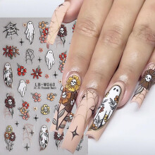 Halloween Nail Stickers 3D SelfAdhesive Spider Ghost Bat Designs for Women Girls Party