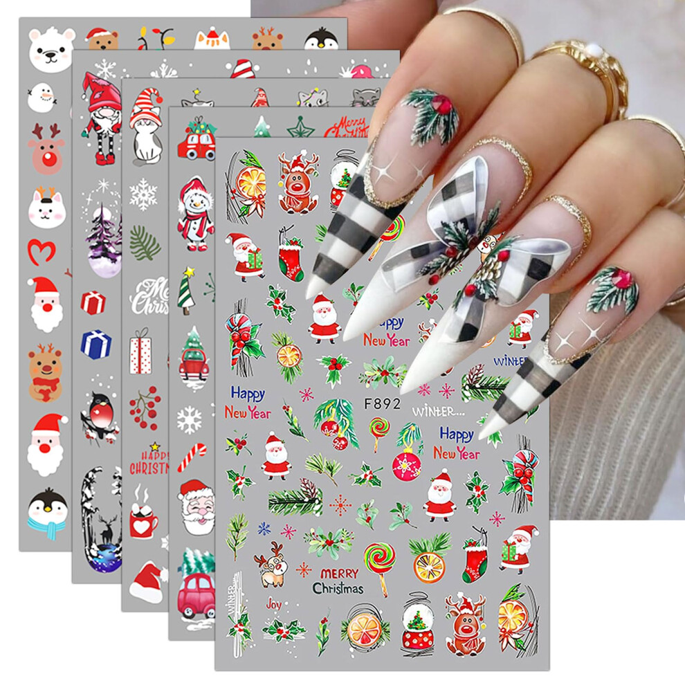 Christmas Nail Stickers SelfAdhesive Snowflake Winter Holiday Nail Decals for Acrylic and Natural Nails