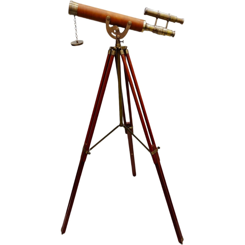 Antique Brass Telescope Vintage Nautical Design Adjustable Tripod Floor Telescope For Home Decor 9169991600383