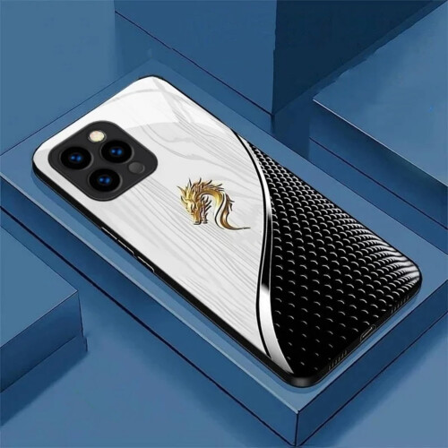 MagSafecompatible iPhone Case with Dragon Design, ShockAbsorbing Silicone Frame, ScratchResistant Glass Back for iPhone 13 Pro Max
